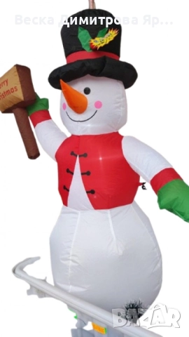 Снежен човек,надуваем,LED светлини,многоцветен