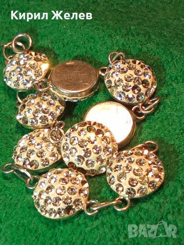 СРЕБЪРНА ФЕШЪН АРТ ГРИВА СРЕБРО 925 Част От КОМПЛЕКТ с БЯЛ ЕМАЙЛ и КРИСТАЛИ 37359