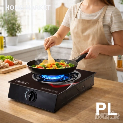 Промо пакет Rosberg – Газов котлон RP51454GA 30 mbar + Дълбок тиган 26 см с мраморно покритие  , снимка 3 - Котлони - 53538956