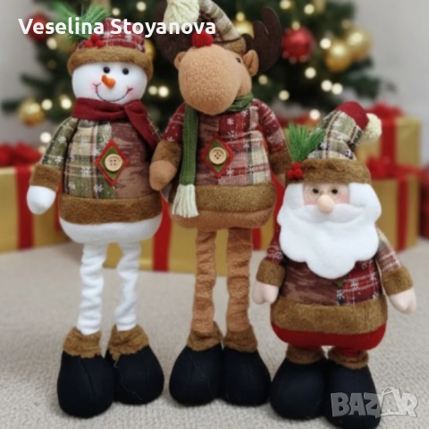 Голяма коледна играчка  Елен, Снежен човек или дядо Коледа - разтягаща до 50см, снимка 4 - Декорация за дома - 52570796