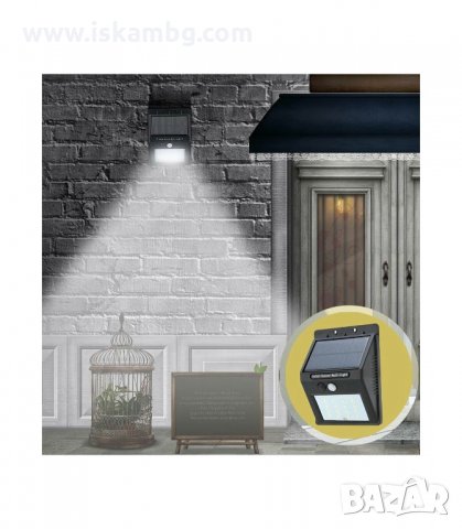 СОЛАРНА LED ЛАМПА С PIR ДАТЧИК - код 1582, снимка 2 - Соларни лампи - 33993163