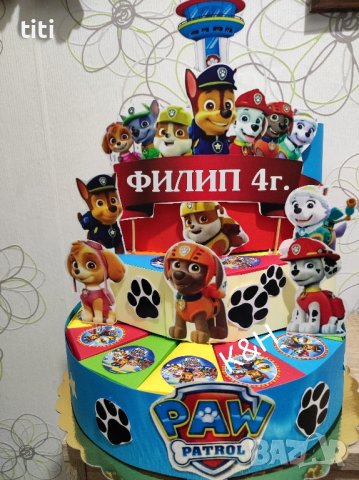 Картонена торта Пес Патрул , снимка 1