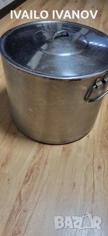 Казан 40литра с капак на Хром Силистра дебела неръждавеика 2мм , снимка 2 - Съдове за готвене - 52589392