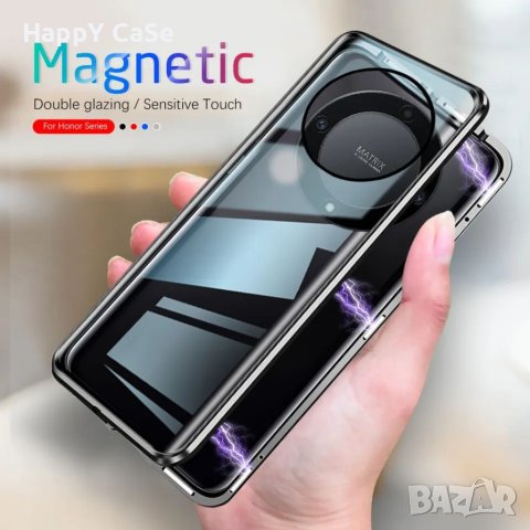 Honor Magic 6 Lite / Magic 5 Lite / X9b / X9a / Двоен 360 градуса магнитен кейс калъф, снимка 3 - Калъфи, кейсове - 41022292