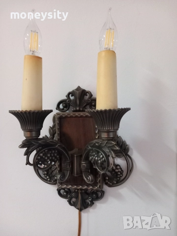 Лампион свещник и плафон свещник, снимка 2 - Антикварни и старинни предмети - 52858023