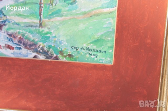 Стар немски акварел, снимка 6 - Колекции - 41447736