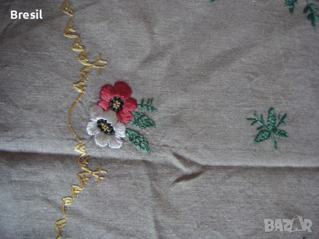 Покривки за маса на една кука Бродирана покривка с цветя Тишлайфери Карета, снимка 5 - Покривки за маси - 36438328