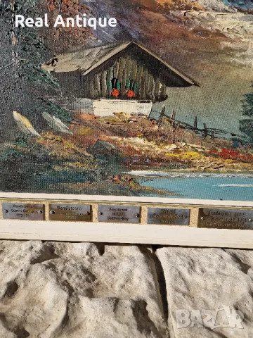 Уникална изключително красива антикварна авторска картина масло върху платно , снимка 9 - Картини - 48555363