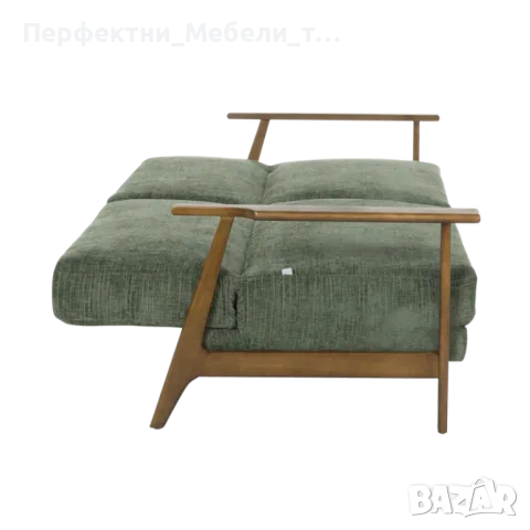 ПРОМО!Диван 3местен разтегателен,зелена плюш дамаска и супер комфортен, снимка 5 - Дивани и мека мебел - 49220614