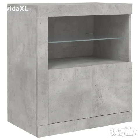 vidaXL Сайдборд с LED светлини, бетонно сив, 162x37x67 см, снимка 10 - Бюфети - 56146789