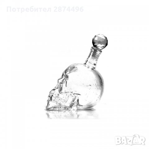 Стъклена бутилка с дизайн на ЧЕРЕП 550мл и 1000мл 21119, снимка 4 - Подаръци за мъже - 34597331
