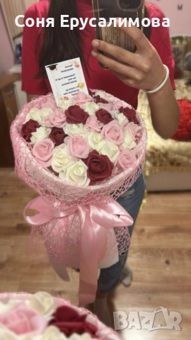 Букет от 101 вечни рози, снимка 9 - Изкуствени цветя - 48053937