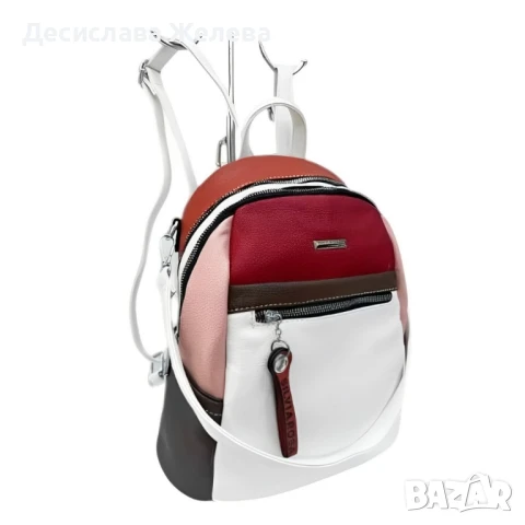 Компактна дамска раница с пъстър дизайн от еко материал, снимка 2 - Чанти - 51073284