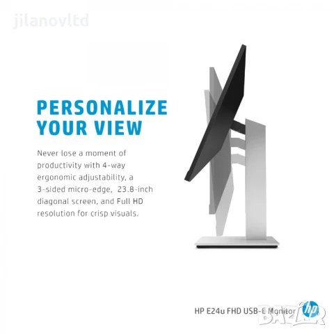 Монитор HP E24u G4 1920x1080 с 12 месеца гаранция, снимка 8 - Монитори - 50896665