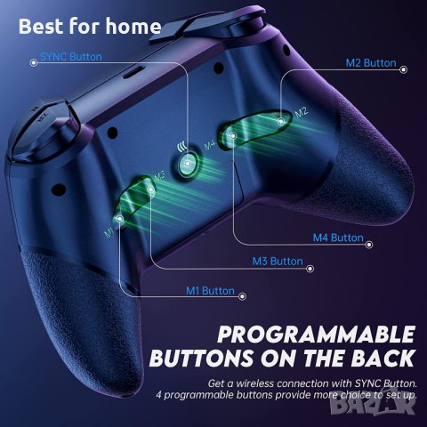 Контролер NYXI Switch Pro, контролери за безжичен превключвател с LED светлина, турбо контролер , снимка 5 - Джойстици и геймпадове - 40518089