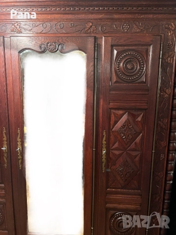Масивен старинен гардероб , снимка 3 - Гардероби - 52327894