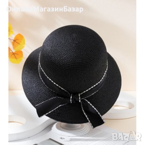 Елегантна и модерна сламена шапка с пандела, снимка 2 - Шапки - 44434818