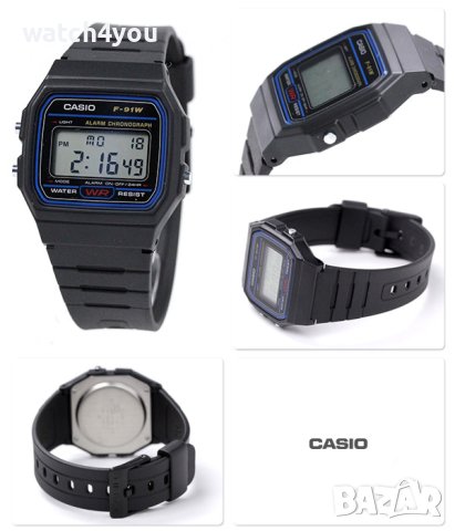 НОВ ОРИГИНАЛЕН ЧАСОВНИК CASIO F-91W.F-91W-1YEF. VINTAGE CASIO F91W. ВИНТИДЖ КЛАСИКА КАСИО Ф 91, снимка 5 - Детски - 24907020