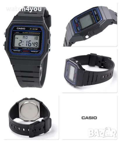 ПРОМОЦИЯ НА ОРИГИНАЛНИ ЧАСОВНИЦИ CASIO F91w. ЧАСОВНИК КАСИО F-91W-1YE , снимка 2 - Мъжки - 30593344
