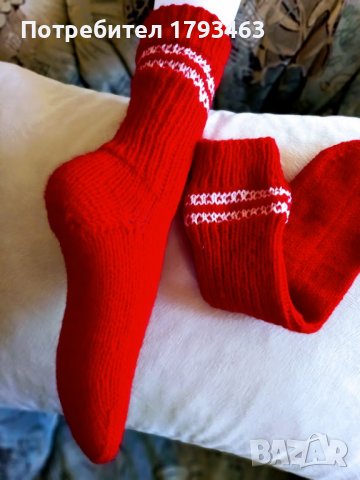 Ръчно плетени дамски чорапи от вълна. Размер 38, снимка 2 - Дамски чорапи - 41041502