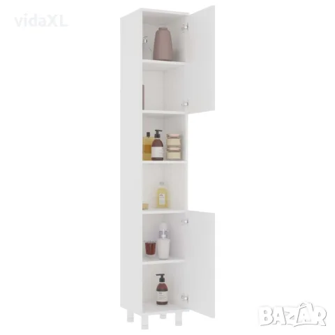 vidaXL Шкаф за баня, бял, 30x30x179 см, инженерно дърво, снимка 3 - Шкафове - 56147865