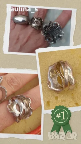 Три различни модели / Винтидж / Масивен дизайнерски сребърен пръстен проба 925 и Житен клас , снимка 2 - Пръстени - 42988584