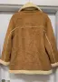Ново. Дамско кафяво палто от изкуствен велур и изкуствена овча кожа (faux shearling) . ZARA, снимка 2