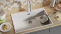 Бяла кухненска мивка от гранит Осло 80 Max Multilevel 780 x 530 mm, снимка 4