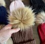 дамска шапка зимна голям естествен пух лисица тик так копче и се сваля, снимка 7