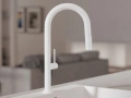 Бял смесител за кухня с изтегляща глава, 2 режима на струя - 9020, снимка 6