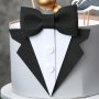 Папионка костюм бал сватба завършване сватбен абитуриент топер топери украса за торта, снимка 1