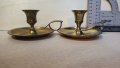 Комплект стари карисиви свещници с дръжки, Швеция, снимка 1 - Антикварни и старинни предмети - 42141799