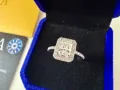 Сребро S925 Сребърен пръстен с камък Мойсанит 2ct ( 2 карата ) Диамант с Сертификат, снимка 7