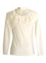 Дамска блуза в цвят екрю с ефектна дантела S/M, снимка 2