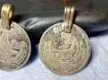 2 ВЪЗРОЖДЕНСКИ СРЕБЪРНИ ПЕНДАРА от СТАРИ ТУРСКИ СРЕБЪРНИ МОНЕТИ ОСМАНСКА ИМПЕРИЯ НАКИТИ СРЕБРО 10733, снимка 11
