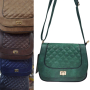 Стилна дамска чанта с капитониран ефект от еко кожа-различни цветове, снимка 1 - Чанти - 44566502