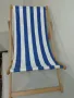 сгъваем буков шезлонг  синьо и зелено рае-12 бр., снимка 1