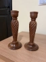 Дървен свещник, комплект от два броя, снимка 1