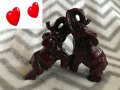Статуетка Влюбени слончета Пластика Двойка Слончета Фън Шуй , снимка 1