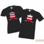 Тениски за двойки King Queen със сърце и корона, снимка 4