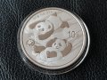 30 грама 10 юана Панда 2022 Китай 1 oz унция СРЕБЪРНА монета