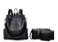 ✨Комплект от 3 части дамска кожена раница с голям капацитет с малка чанта и портмоне, снимка 1 - Раници - 41924559