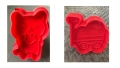 Пластмасови резци – Коте със сърце и Количка със сърца, снимка 1
