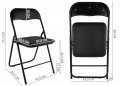 Сгъваем градински стол, черен, 120 кг, снимка 7