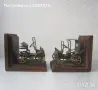 Голям стар дървен ограничител за книги, фигура, дърворезба Bookend, снимка 11