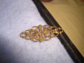 СТАРА ПОЗЛАТЕНА ФИЛИГРАННА БРОНЗОВА АРТ ДЕКО СТАРИННА АПЛИКАЦИЯ УКРАШЕНИЕ 26284, снимка 5