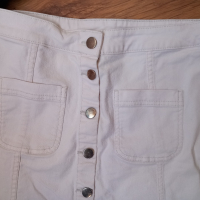бяла дънкова пола H&M размер 36, снимка 2 - Поли - 44921368