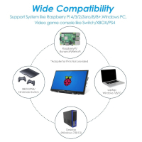 HMTECH 7-инчов Raspberry Pi 800x480 HDMI монитор IPS LCD, снимка 5 - Монитори - 44561023