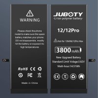 Батерия JUBOTY 3800mAh за iPhone 12/12Pro, Li-ion с професионален комплект инструменти, снимка 7 - Оригинални батерии - 44462774