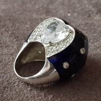 Стилен сребърен с емайл елегантен пръстен ПЛАНИНСКИ КРИСТАЛ, снимка 10 - Пръстени - 39479504